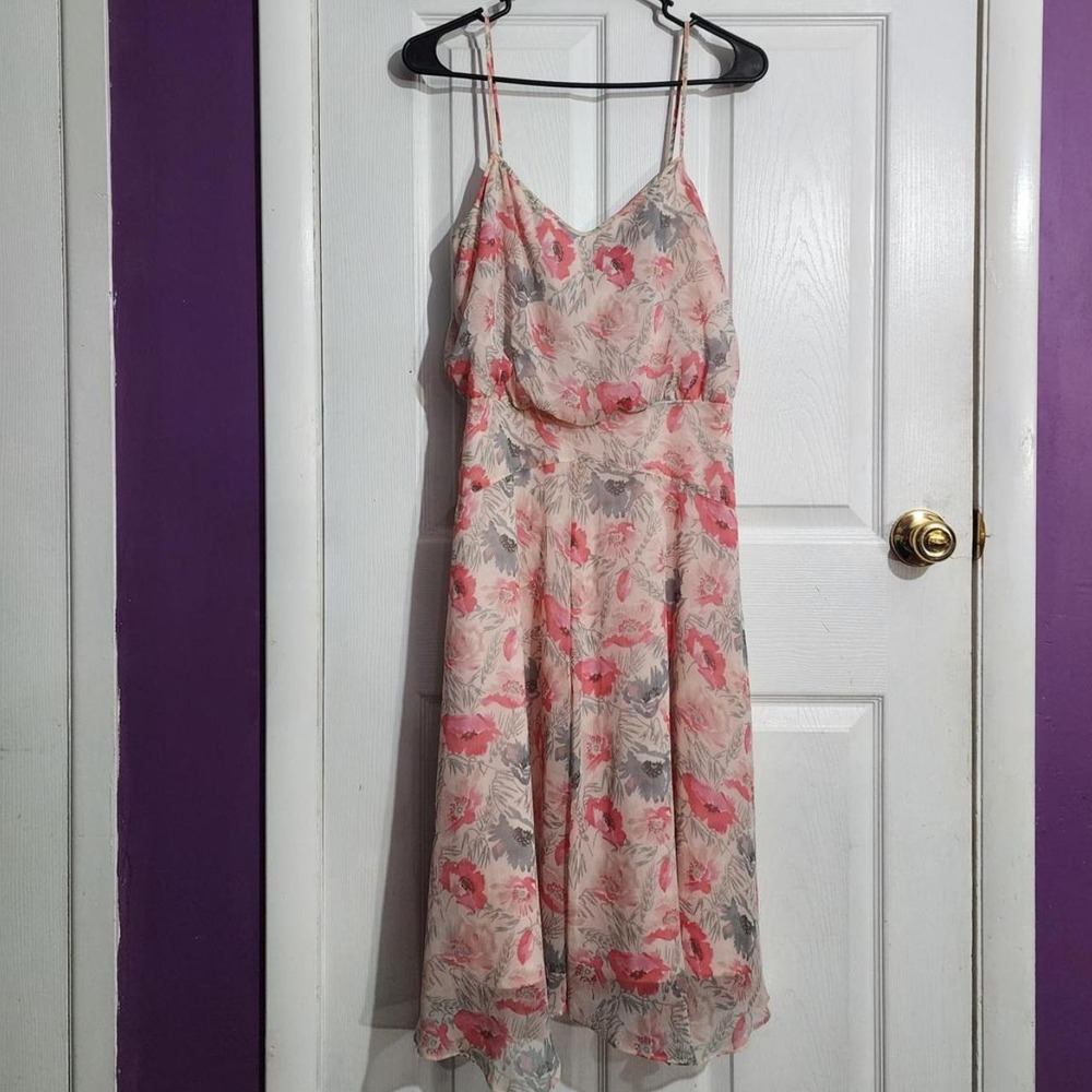 Pink Floral Sheer Summer Dress